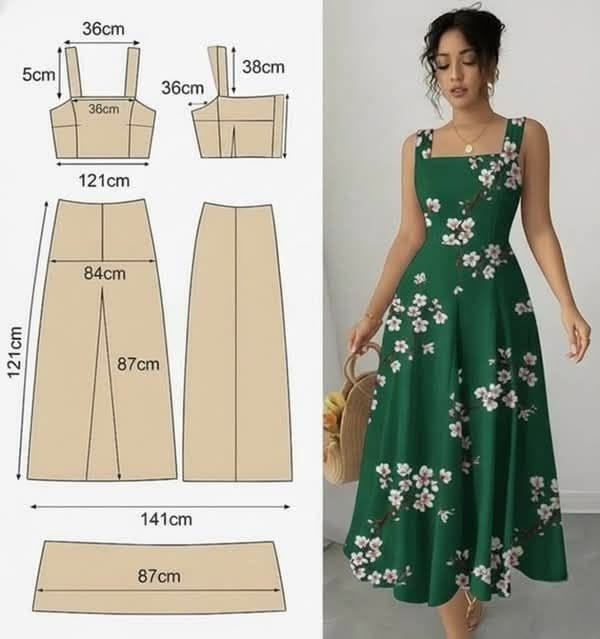 Ejemplo de patrón: Vestido estampado